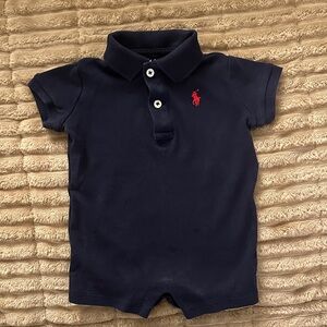 Ralph Lauren Kids Polo in Deep Blue with Red Logo